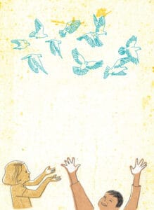 ilustración de Raquel Marín en El río, de Nórdica