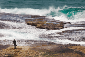 persona antes de saltar al mar